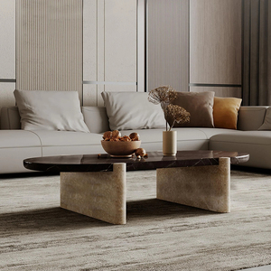 Đá Cẩm Thạch hàng đầu màu be travertine cơ sở Bàn cà phê với dịch vụ tùy chỉnh - Product Image 6