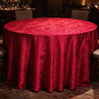 Nappe ronde en jacquard, linge de table élégant en satin pour hôtel, mariage, banquet et décoration de fête
