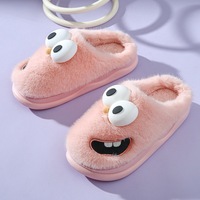 Pantoufles d'hiver pour femmes, pantoufles en fourrure pelucheuse, mignonnes, antidérapantes, chaudes, en peluche moelleuse, en coton