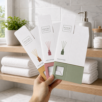 Boîte cadeau de diffuseur à roseaux pliable personnalisée de marque Huicai, avec fenêtre découpée, en carton écologique de luxe, vente en gros