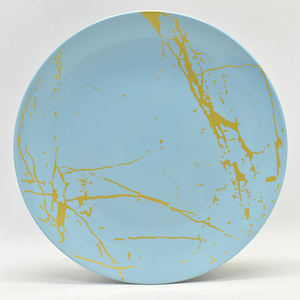 Logo personnalisé OEM ODM 30 Pcs Ensembles de vaisselle effet marbre bleu rose gris Fournisseur de vaisselle en céramique de Chine - Product Image 6