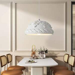 Original Designer French <b>Retro</b> Style Restaurant Chandelier Creative Carved Art Lamp Resin LED Adjustable Height <b>Dining</b> <b>Table</b> Bar - Product Image 1