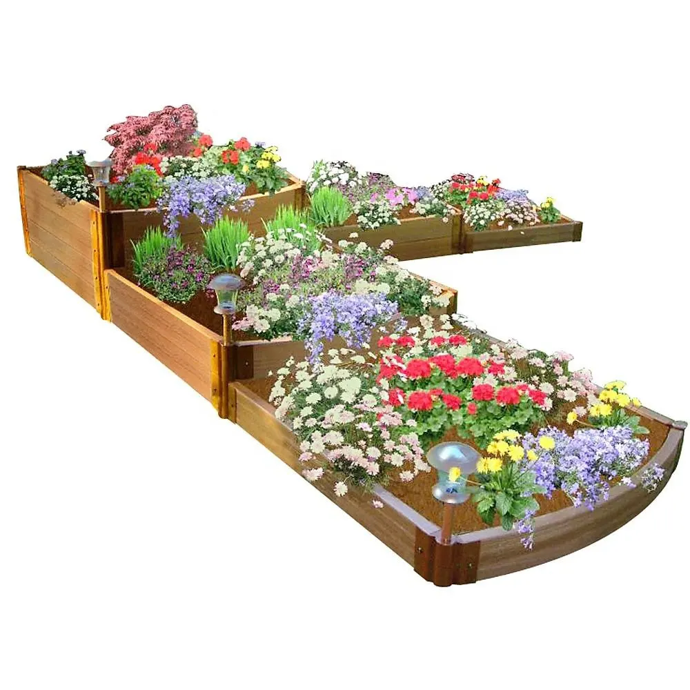 Rot-proof low maintenance flower pots planters garden no splinter no warping outdoor garden pots and planters