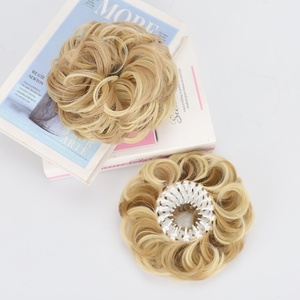 Pelucas con Forma de Flor, Estilo Nido de Pájaro, Anillo de <span class=keywords><strong>Pelo</strong></span> Natural y Esponjoso - Product Image 2