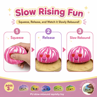 Nouveauté Cadeau : Jouet Squishy Réaliste en Forme de Bao Bun, Jouet Anti-Stress en PU à Rebond Lent, Six Couleurs avec Boîte de Présentation