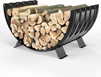 Nouveau support à bois de chauffage en fer noir à ligne incurvée, étagère de rangement pour bois et bûches, porte-bois de chauffage le plus vendu en Europe et en Amérique