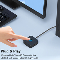 Hub USB 3.0 con Lector de Huellas Dactilares Windows Hello Touch ID y Cable de 1.5m/4.9ft para Windows 10/11/12