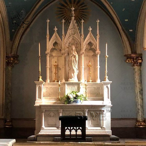 BLVE Grande Taille Intérieur <span class=keywords><strong>Église</strong></span> Sculpté À La Main <span class=keywords><strong>En</strong></span> Pierre Naturelle Table D'autel Religieux Marbre <span class=keywords><strong>Catholique</strong></span> Autel <span class=keywords><strong>De</strong></span> Prière - Product Image 1