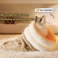 Coussin-caverne carré classique moderne pour chat, en mousse épaisse et chaude, sac de couchage, pour automne-hiver, portable, usage intérieur, commande en gros, OEM, lavable