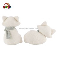 Zaves Décorations de Noël d'intérieur Paire de renards blancs élégants Thème de la neige d'hiver en peluche pour un usage quotidien à la maison