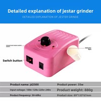 Mini perceuse à ongles électrique portative JD2500 - Moteur à balais, prise US/EU, multifonctionnelle, garantie 1 an, pour manucure et dépose d'ongles