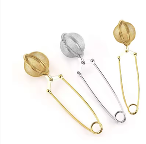 Filtro per Tè in Rete per Caffè ed Erbe, Infusore a Sfera in Acciaio Inox Placcato <span class=keywords><strong>Oro</strong></span> e <span class=keywords><strong>Oro</strong></span> Rosa con Manico - Product Image 4