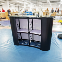Comptoir portable de haute qualité pour salon professionnel, table de réception pliable en aluminium pour exposition intérieure et extérieure, facile à utiliser pour la promotion commerciale