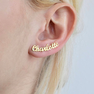 Orecchini Personalizzati con Nome, 1 Paio di Orecchini a Perno in Acciaio Inossidabile con Iniziali Personalizzate - Product Image 4