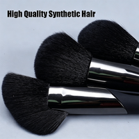 Set Kuas Makeup Profesional Berkualitas Tinggi, Eksklusif, Custom Private Label Hitam 13 Buah, Foundation 500