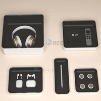 RECHI Boîte de démonstration de produit audio en acrylique personnalisée pour écouteurs sans fil avec couvercle transparent