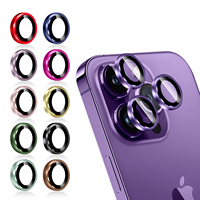 Film de protection en alliage d'aluminium pour objectif de couleur Protecteur d'écran en verre trempé pour iPhone 14 13 Pro