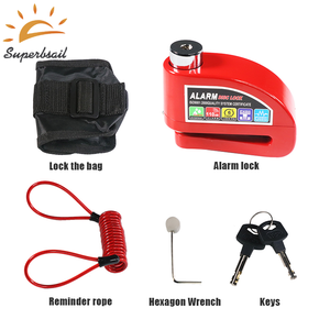 Superbsail EU Stock Lucchetto Antifurto Impermeabile IP65 in Lega per Freno a Disco Moto, E-Scooter, Bici con Allarme e Corda per Portaoggetti - Product Image 6