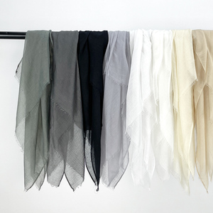Bufandas de poliéster 100% nueva moda islámica personalizada para mujer, chal de algodón liso Khimar <span class=keywords><strong>Hijab</strong></span>, turbantes transpirables para mujer - Product Image 6