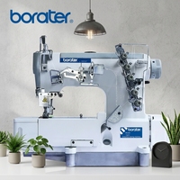 Machine à coudre industrielle Borater à triple aiguille, électronique, automatique, point interlock, surjeteuse haute vitesse pour vêtements, neuve