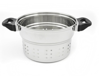 Vente en gros de casseroles à pâtes en acier inoxydable de 20 cm avec cuiseur vapeur, ensemble de 3 ustensiles de cuisine de 4 QT pour cuisinière à gaz et à induction