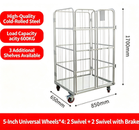 Chariot à roulettes en acier galvanisé pour la logistique d'entrepôt et la manutention des matériaux