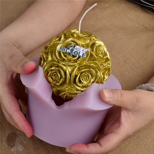 Moules en silicone écologiques en forme de rose 3D pour bougies, compatibles lave-vaisselle, marque Nicole - Product Image 4