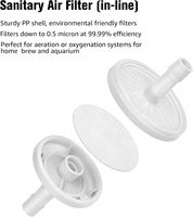Diffuseur d'air de 0,5 micron avec raccord cannelé de 1/4 po, tuyau en silicone de 20 po et raccord sanitaire pour brasserie et aquarium