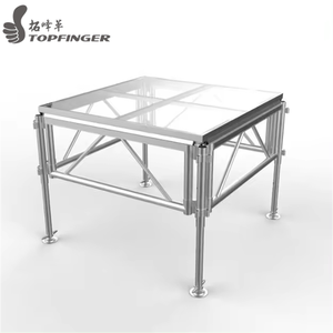 Topfinger Venta caliente Etapa de la boda Plataforma de vidrio templado transparente 4x4ft Plataforma de acrílico de vidrio Etapa - Product Image 1