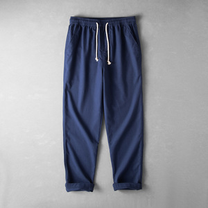Soft Breathable Fabric Elastic Waist Drawstring Side Pockets Daily Casual Streetwear Loose Fit <strong>Cuffed</strong> Ankle Mens Jogger Pants - Product Image 4
