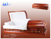 Ataúdes de Madera de Lujo Personalizables de Alta Calidad de Fábrica China, Estilo Americano con Interior de Terciopelo para Funerales