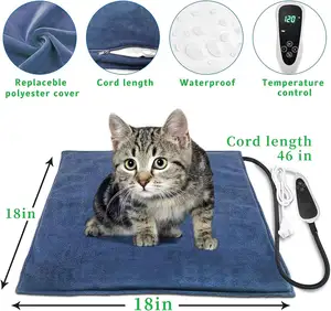 Waterproof Cat Mat Smart Thermostat Switch Pet Heating Pad Electric Heated Dog Bed