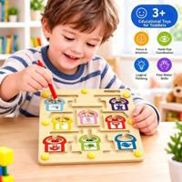 Nouveau jouet éducatif en bois pour développer la motricité fine, labyrinthe coulissant sur le thème des animaux marins, pour les tout-petits, les garçons et les filles, à la maison ou en classe