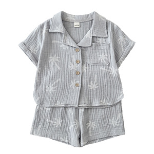 Conjunto de <span class=keywords><strong>Ropa</strong></span> Clásica para Bebé Niña con Estampado de Palmeras, Top de Manga Corta y Pantalones Cortos - Product Image 5