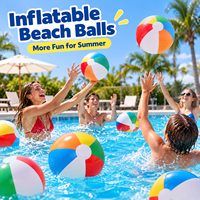 Ballon de plage gonflable personnalisé en gros, classique, couleurs arc-en-ciel, jouet aquatique pour piscine, cadeau de fête pour enfants et adultes, idéal pour les fêtes estivales à la plage ou à la piscine