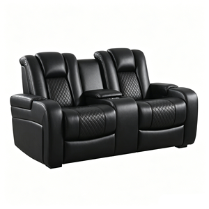 Sofá Reclinable Chesterfield de Cuero Multifuncional Moderno con Portavasos y Almacenamiento Oculto para Comodidad y Estilo en la Habitación de Huéspedes - Product Image 6