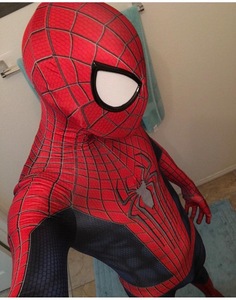 Nuevo y Asombroso Disfraz de <span class=keywords><strong>Spider</strong></span>-<span class=keywords><strong>Man</strong></span> 2 de una Pieza para Cosplay, Incluye Lentes TASM2 - Product Image 4