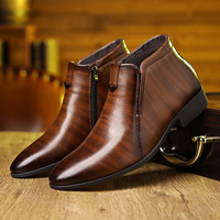 Mocasines de Hombre de Cuero Genuino de Alta Gama, Estilo Casual de Negocios, con Plataforma Grande y Caña Alta, Zapatos Clásicos de Oficina