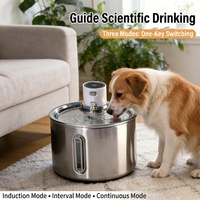 Fontaine à eau intelligente pour animaux de compagnie en acier inoxydable 304 moderne, grande capacité, portable et durable, distributeur d'eau pour chats