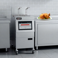Freidora Comercial de Gran Capacidad Eléctrica/a Gas de Uno/Dos/Tres Tanques con Panel de Control por Computadora y Bomba de Aceite