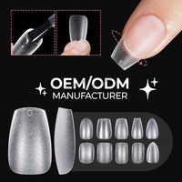 Faux Ongles en Gel Souple Mat Effet Naturel Marque Privée 450 Pièces 15 Tailles Carré Amande Cercueil Ovale Couverture Complète Nail Art Salon PMMA