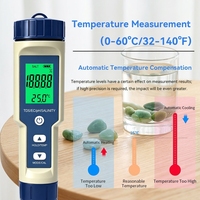 0.05 Precise Backlit LCD 5 in 1 pH TDS EC Salt Temp Analyzer Digital Water Test Pen for Hydroponics Wine Aquarium Planting