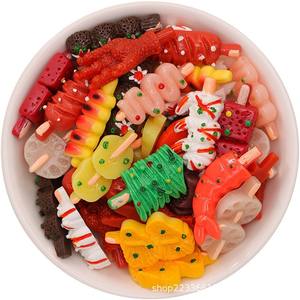 Cabujón de resina en miniatura 3D, artesanía ecológica, Pizza, pan, pastel, <span class=keywords><strong>hamburguesa</strong></span>, diseños de estilo Flatback para recuerdos de Navidad - Product Image 2