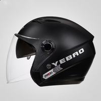 Yebao Casque de moto et de scooter électrique ABS à double lentille multicolore