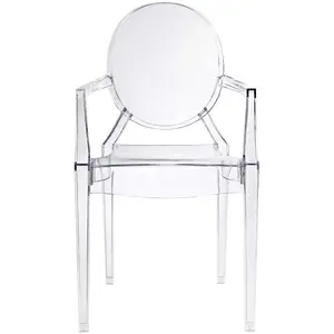 Mid Century Victoria Möbel Moderner Esszimmers tuhl Kristall Transparenter Kunststoff Klarer Acryl Ghost Chair