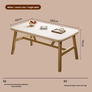 Ensemble de <span class=keywords><strong>table</strong></span> à manger en bambou minimaliste nordique pour petit appartement, utilisation domestique avec chaises de salle à manger et <span class=keywords><strong>table</strong></span> rectangulaire - Product Image 5