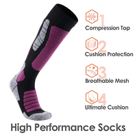 Chaussettes de sport d'hiver confortables et respirantes avec rembourrage épais bouclé, hauteur genou, 100 % coton, pour une performance longue durée et une chaleur optimale