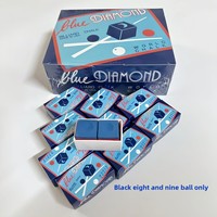 Craie de billard professionnelle Longoni Blue Diamond 2 pièces/boîte, à base d'huile, haute adhérence, faible poussière