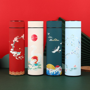 Pantalla de temperatura LED de agua inteligente de 17Oz y 500ml, tapas grandes portátiles con logotipo personalizado para acampar, incluye termos de bebida con Control Digital - Product Image 4