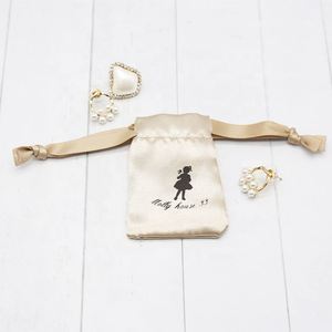 Drawstring Pouches Wedding Band Gift Jewelry Storage Bags Hot Wholesale Gold Satin Jewelry Packing Custom Size Accepted 500pcs - Product Image 5